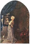 MIERIS, Frans van, the Elder Woman before the Mirror oil